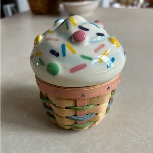 Longaberger 2006 CC Mini Cupcake Basket & Lid Set